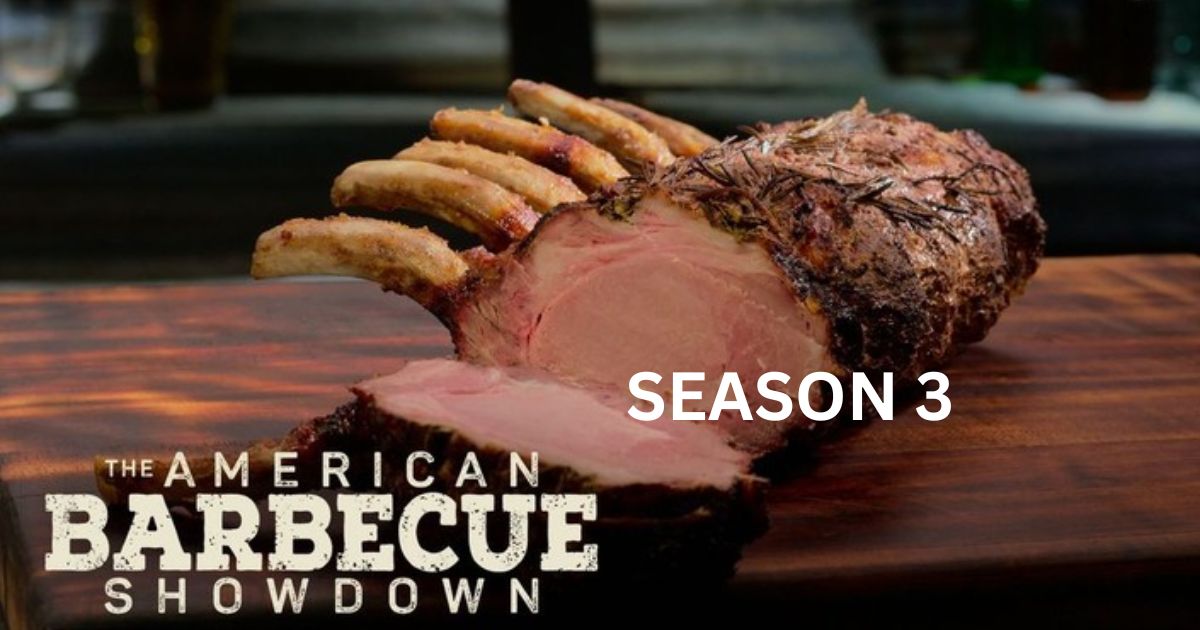 A vibrant scene from the American barbecue showdown season 3, featuring chefs competing with their best barbecue creations.