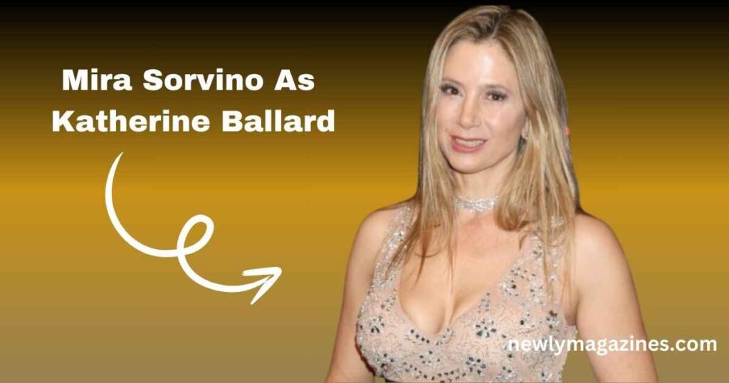 Mira Sorvino as Katherine Ballard in "Sound of Performers," showcasing her talent and charisma as a renowned actress